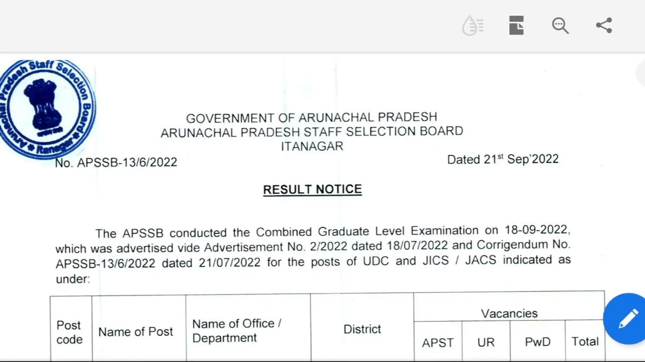 UDC CGL Results out Apssb |Apssb 2022|Cgl UDC, JICS, JACS|2022
