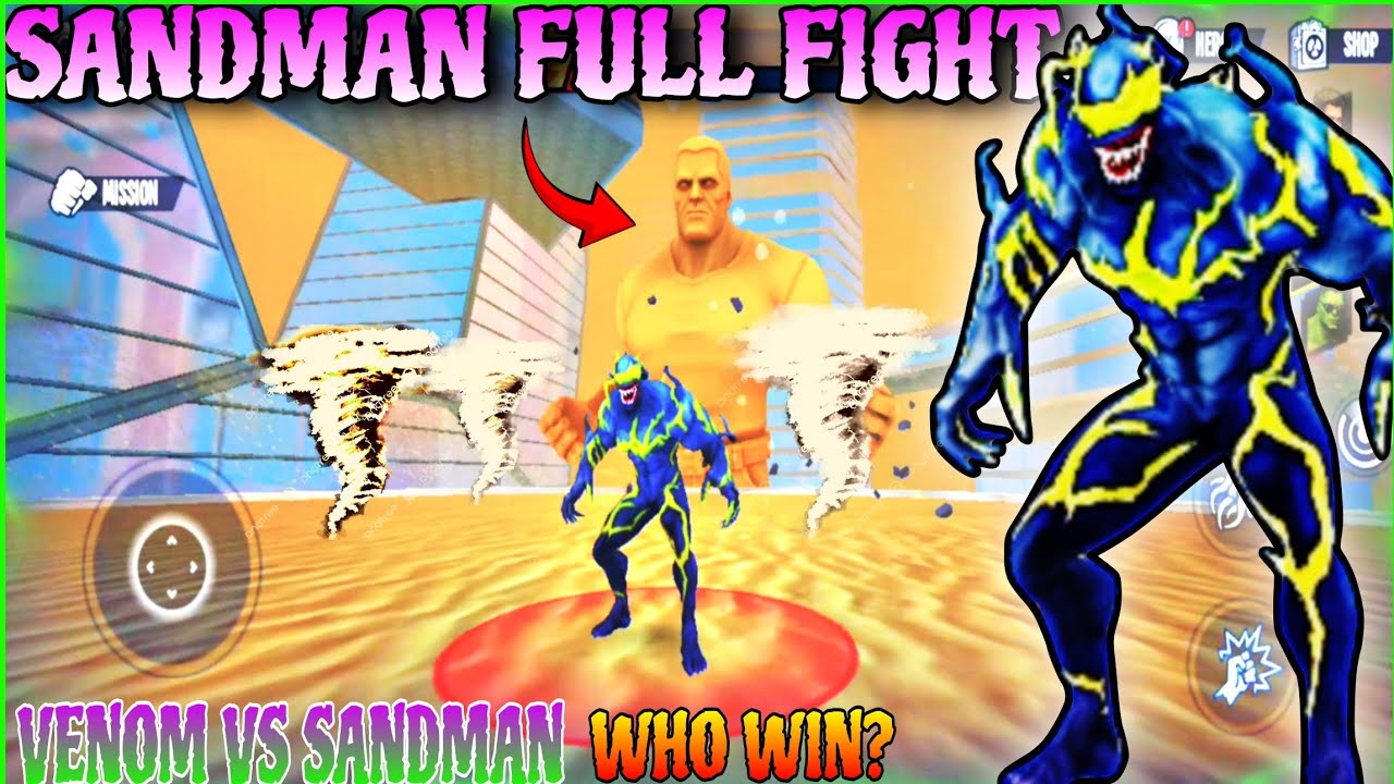 SANDMAN VS VENOM FULL FIGHT GAMEPLAY || WHO WIN 🏆? || SPIDER FIGHTER 3 