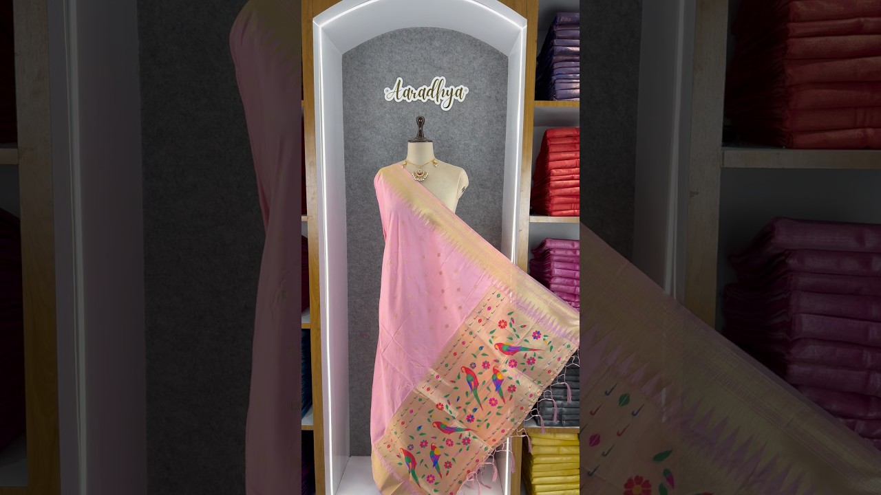 Pure Zari Temple Parrot Paithani Dupatta