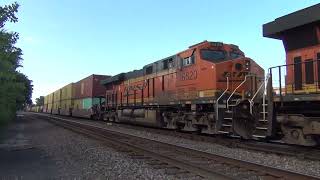 BNSF #7222 Leads WB Stacktrain/Baretables. Olathe, KS 7/18/26