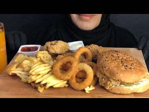 ASMR POPEYES | HAMBURGER ASMR | TÜRKÇE ASMR | EATING SOUNDS | Alt yazı 🥰