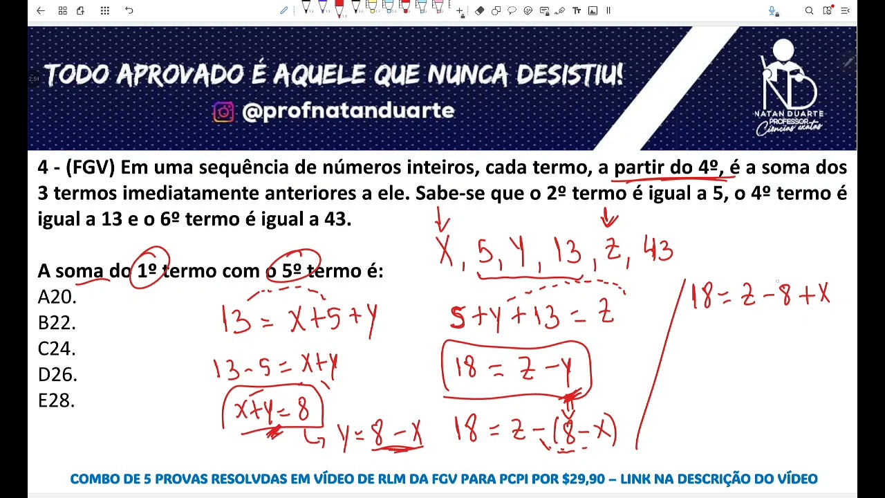 REVISÃO GERAL - RACIOCÍNIO LÓGICO - FGV - PCPI