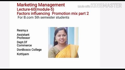 MARKETING MANAGEMENT LECTURE-60(MODULE-5) FACTORS INFLUENCING  PROMOTION MIX PART 2   FOR B.COM S5