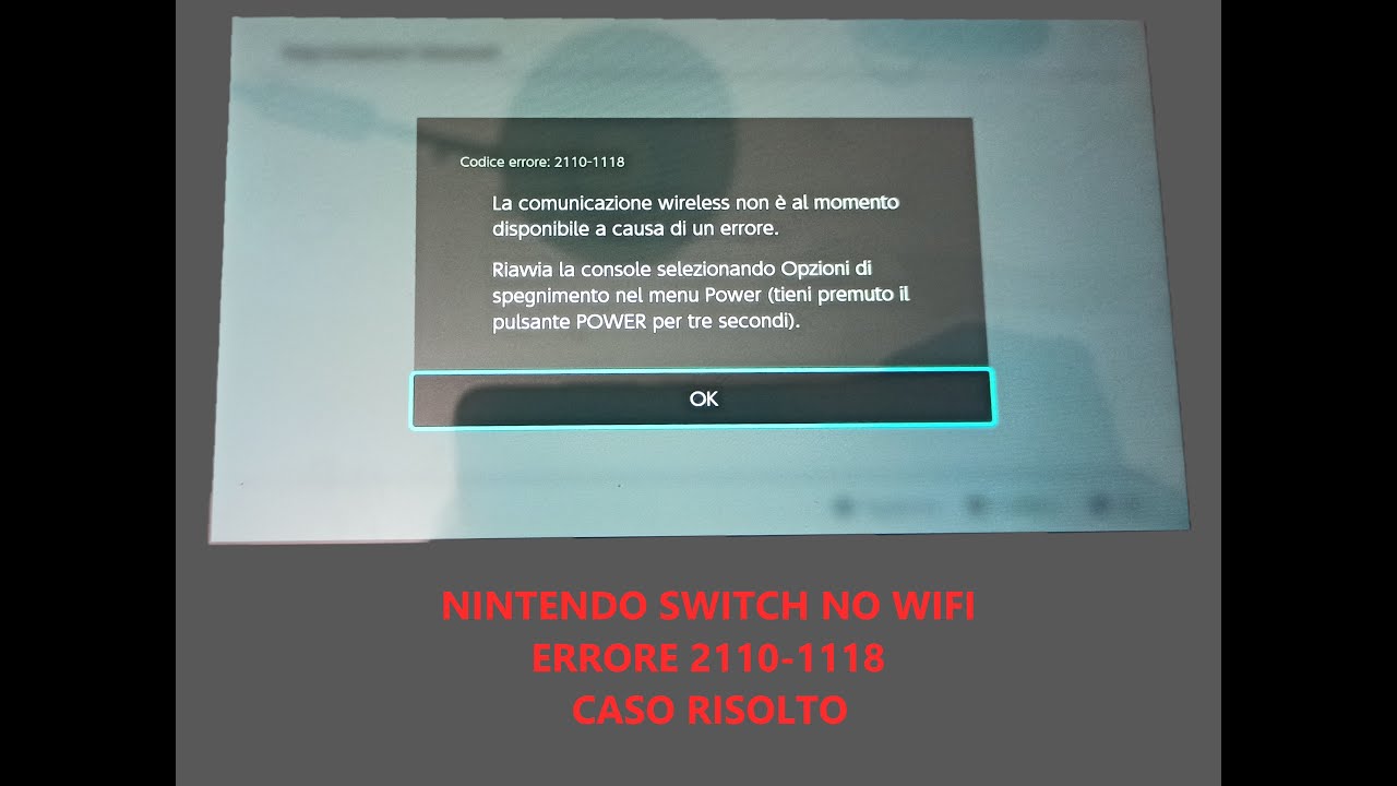 Switch Error 2110-1118, Wifi error - Nintendo Switch - TronicsFix