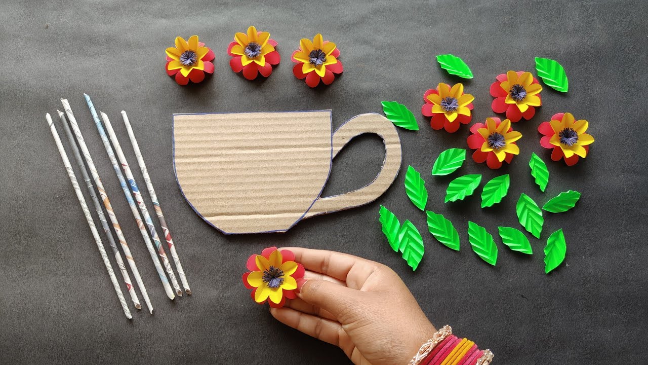 Unique tea cup shape wall hanging craft idea || Sand craft idea