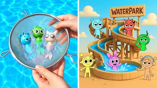 Construa um parque aquático de papelão Sprunki 🌊🎢 Aventura barata de artesanato DIY