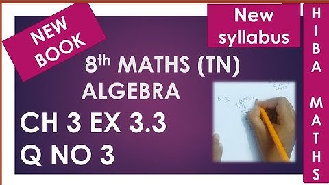TN samacheer 8th maths chapter 3 exercise 3.3 question 3 New Book New Syllabus