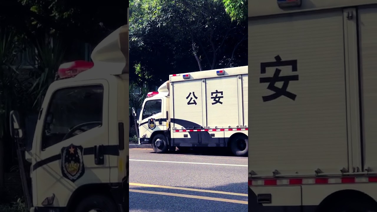 Police van parking in China !! 