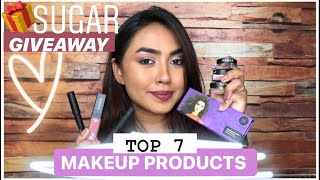 *GIVEAWAY*  TOP 7 FAVOURITE MAKEUP PRODUCTS FROM SUGAR COSMETICS EVERY GIRL NEEDS !