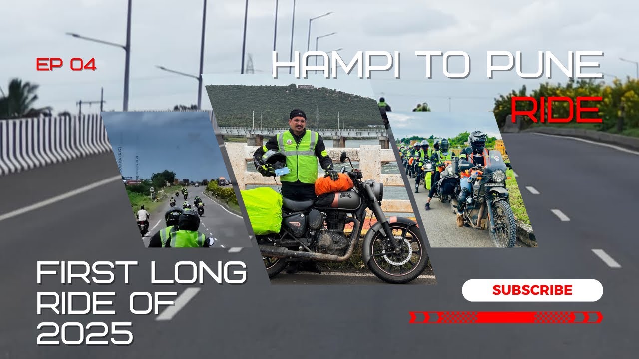HAMPI TO PUNE BIKE RIDE NON STOP 586+ KM IN 12HRS | EP-04| Hampi bike ride | Classic 350 | Ride 2025