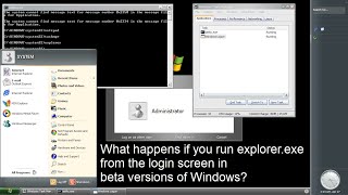 What happens if you run explorer.exe from the login screen in beta versions of Windows?