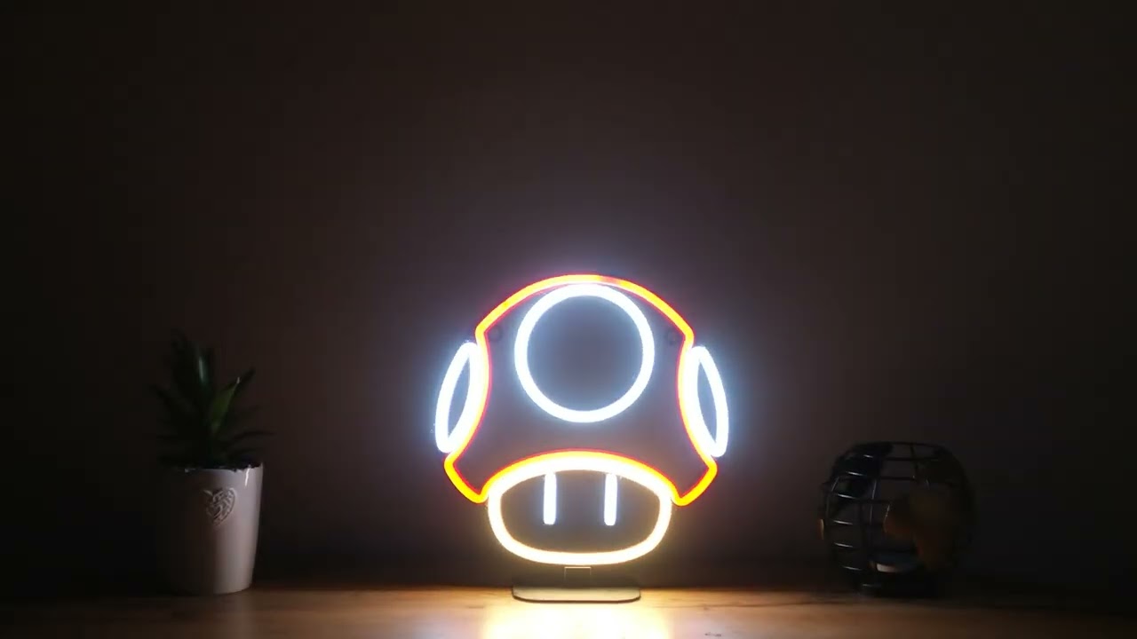 Super Mushroom Mario LED Neon Sign