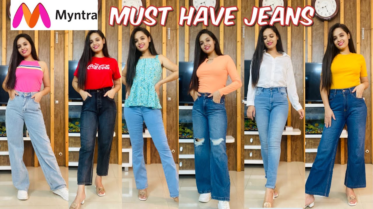 Myntra Store | Women jeans, Women's outfits by color, Blue high waisted  jeans