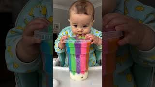 Baby Bubble Tea Slurpee ai ais seedance slurpee bubbletea babies drinking