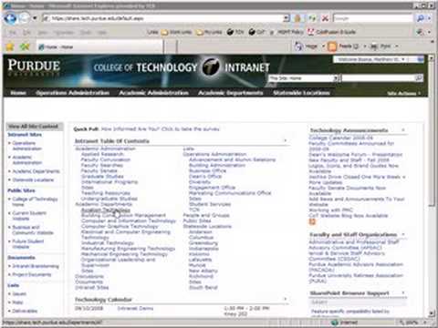 CoT Intranet 1: Log-in and Navigation