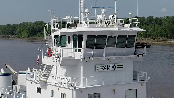 The BIG Towboat M/V ANDREW C. MACMILLIAN PUSHING 4...