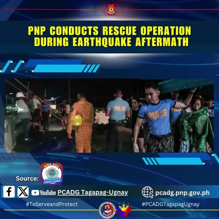 PNP CONDUCTS RESCUE OPERATION DURING EARTHQUAKE AFTERMATH - YouTube