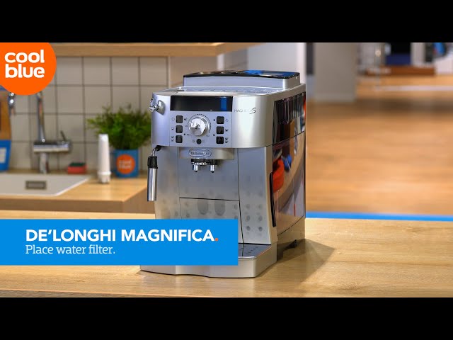 How do you place the water filter in your De'Longhi Magnifica  ECAM22.320(S)B and ECAM22.360.S?