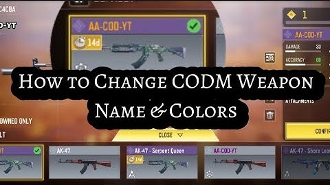 How To Change CODM Weapon Name & Color| Create Your Weapon Dashboard #cod #codm