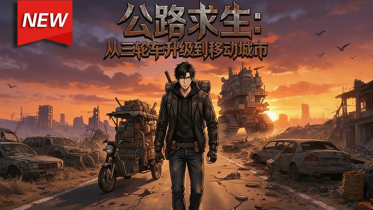 MULTISUB📢新番上线《公路求生：从三轮车升级到移动城市》第1~93集丨诡异降临，陈野觉醒升级系统，生锈自行车秒变装甲战车，破旧帐篷进化为移动堡垒，物资无忧，一路开挂逆袭！#漫剧#破晓动漫社