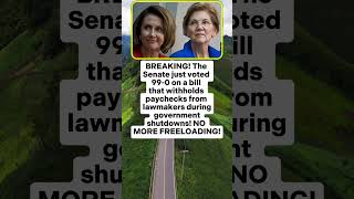 A political post claims the Senate voted 99-0 to withhold lawmaker pay during shutdowns.😲