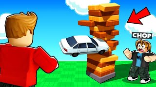 ROBLOX CHOP CRASHED INTO MY ULTIMATE JENGA AND WON