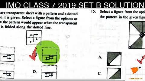 IMO CLASS 7 SET-B 2019-20 ANSWER KEY(Q.no. 1-15)