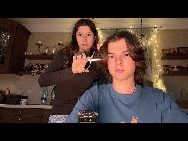 ASMR ✂️Cutting my Brother’s Hair🧏🏻‍♂️🤭 (different hairstyles)