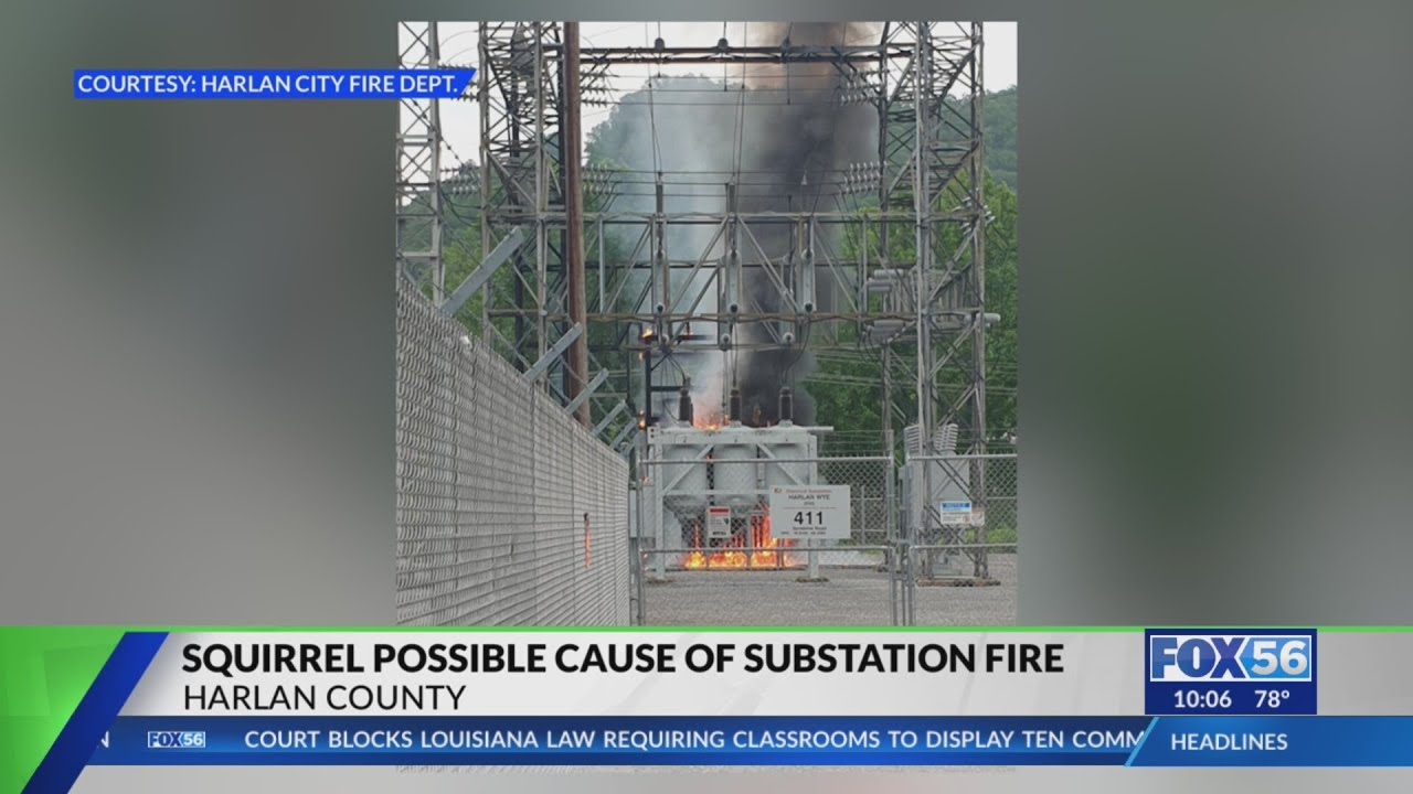 Squirrel 'possibly' causes Harlan substation fire, city power outage