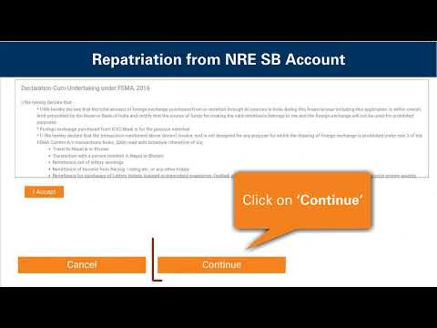 NRI Internet Banking: Repatriation From NRO/NRE SB Account Demo