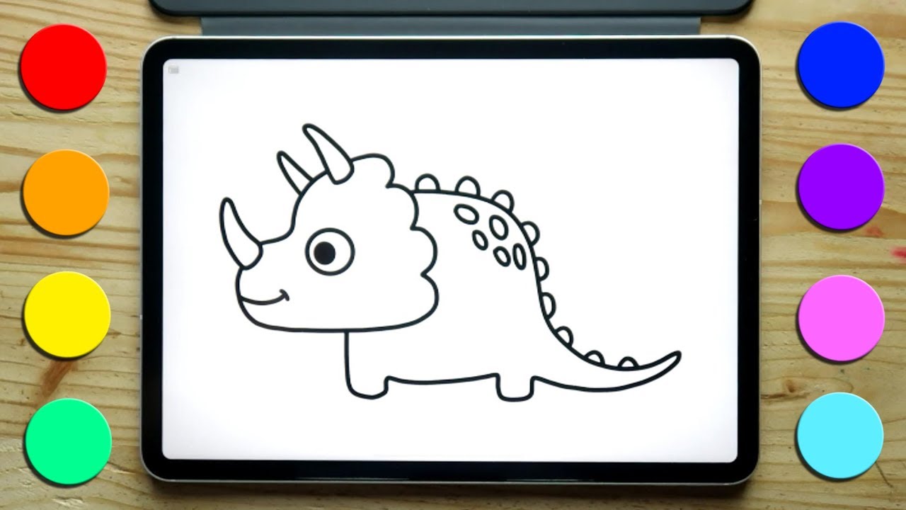 Cara Menggambar Triceratops Hewan  Purba  Dinosaurus  YouTube