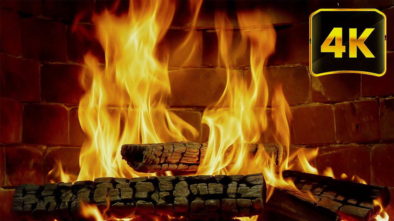 Relaxing Night with Cozy Fireplace 4K 🔥 3 Hours of Warm Fireplace ...