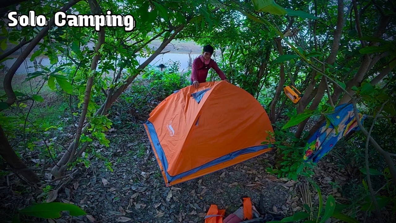 Solo Camping and Relaxing by the boat. ជីវិតរស់នៅម្នាក់ឯងក្នុងព្រៃ