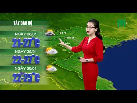 Video Thời tiết 12h 27/01/2019:Hà Nội tạnh ráo, mức nhiệt... - youtube