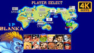 BLANKA ➤ Street Fighter II' Champion Edition ➤ (Hardest) ➤ 4K 60 FPS