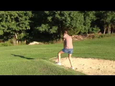 Par 3 Golf at Bur-Mil Park - Me hitting a shot from the side of a sand trap.