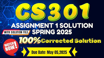 CS301 Assignment 1 Solution Spring 2025 || Cs301 Assignment 1 Correct Solution Spring 2025 | BY ART