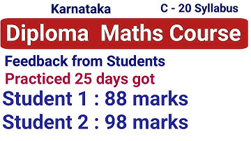 karnataka Diploma Result May 2024| Engineering mathematics | c 20 syllabus| 20SC01T | Diploma Maths