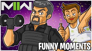 MW2 Funny Moments - Drunk Gibberish & Old Cuzo Work Out