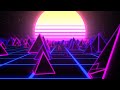 Retro Pyramids on 80s Synthwave Neon Landscape with Glowing Sun 4K UHD 60fps 1 Hour Video Loop