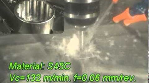 Nine9 3xD indexable drill drilling in cone workpiece offset drilling