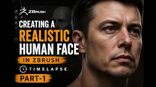 Creating a Realistic Human Face in ZBrush (Timelapse) Part-1