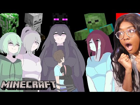 Minecraft Steve with his Monster Girlfriends