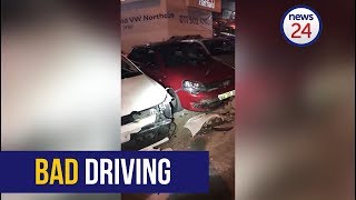 WATCH: Drunk driver ploughs into row of cars at Joburg Volkswagen dealership