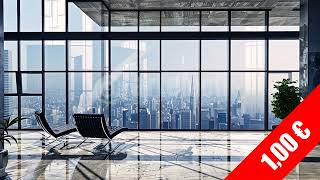 Modern Minimalist High-Rise Interior Cityscape View HD Stock Video