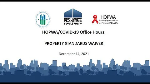 HOPWA Property Standards Waivers Office Hours