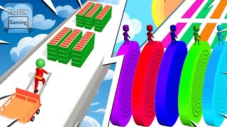 Satisfying Mobile Games Playing 999 Tiktok Games Stack Rider, Man Runner, Layers Roll, Brick Builder screenshot 3