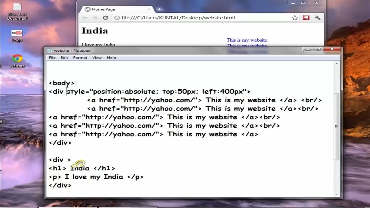 How to Create website with NOTEPAD FOR FREE BASIC HTML