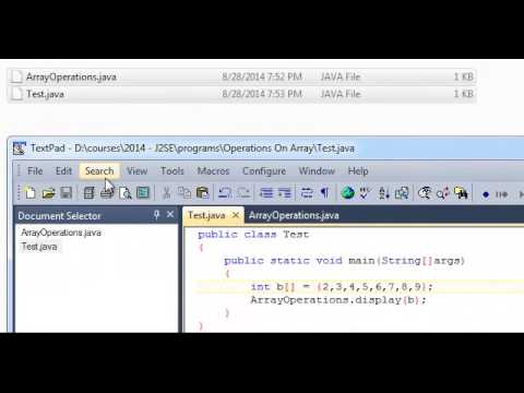 18   operations on array using two classes
