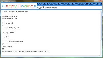 Convert string entered to integer c code example